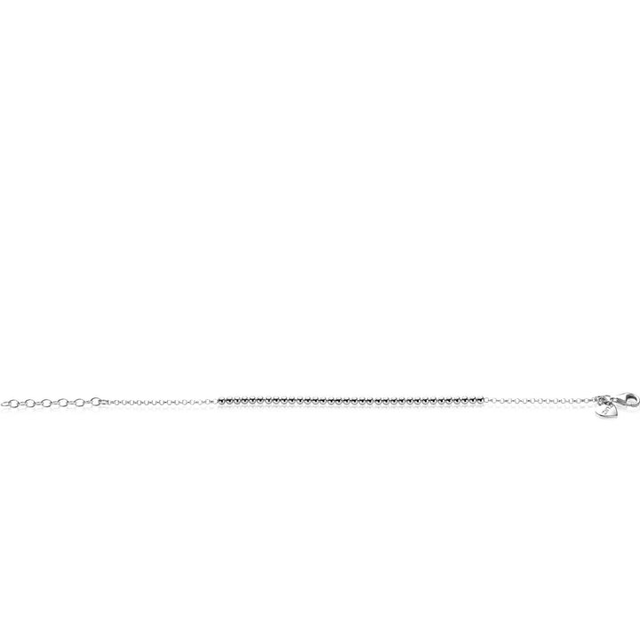 De Zinzi armband Zilver ZIA2640 is een delicate zilveren armband van Zinzi, met een dunne ketting met een getextureerde rechte staaf in het midden en vastgezet met een kleine sluiting.