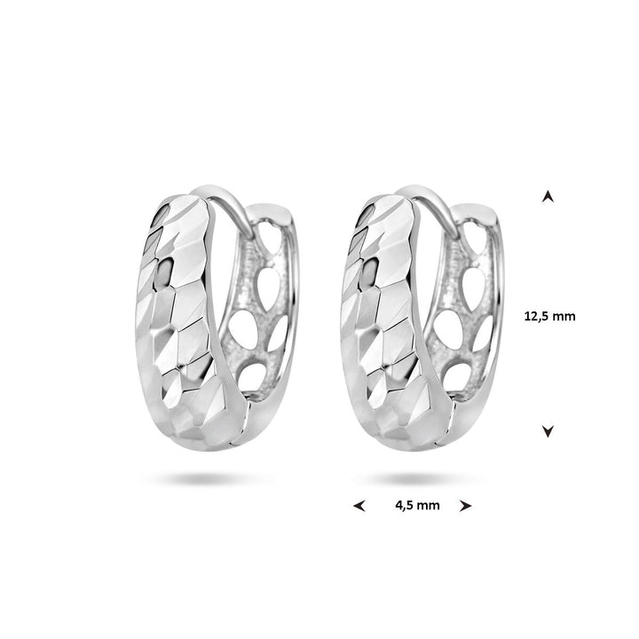 drop earrings diamond-plated silver rhodium-plated