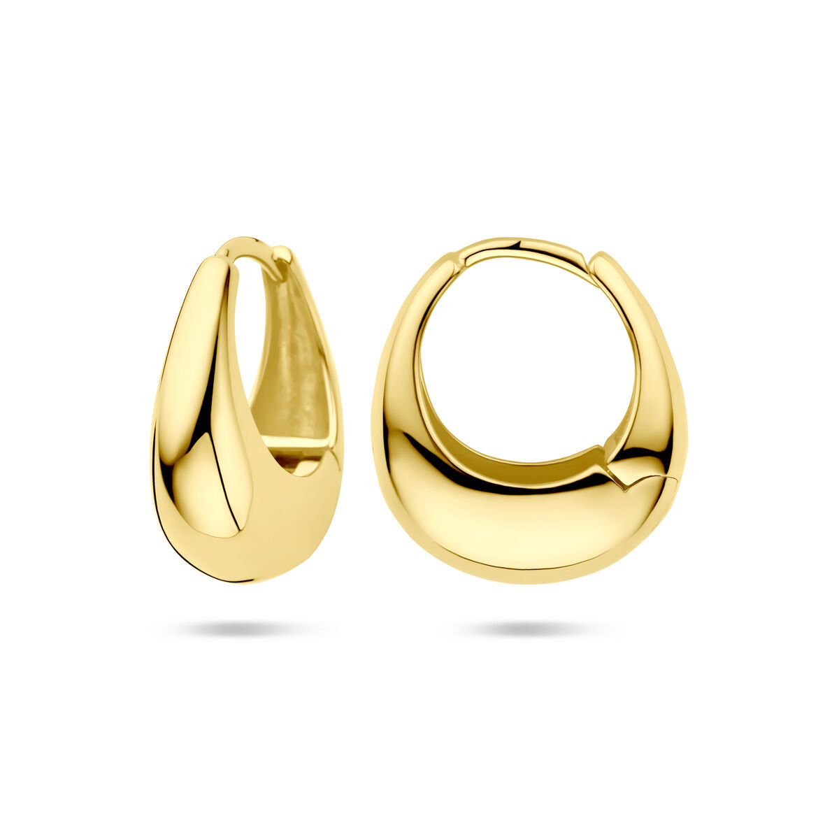 klapoorringen 19 mm 1 micron zilver verguld (geel)