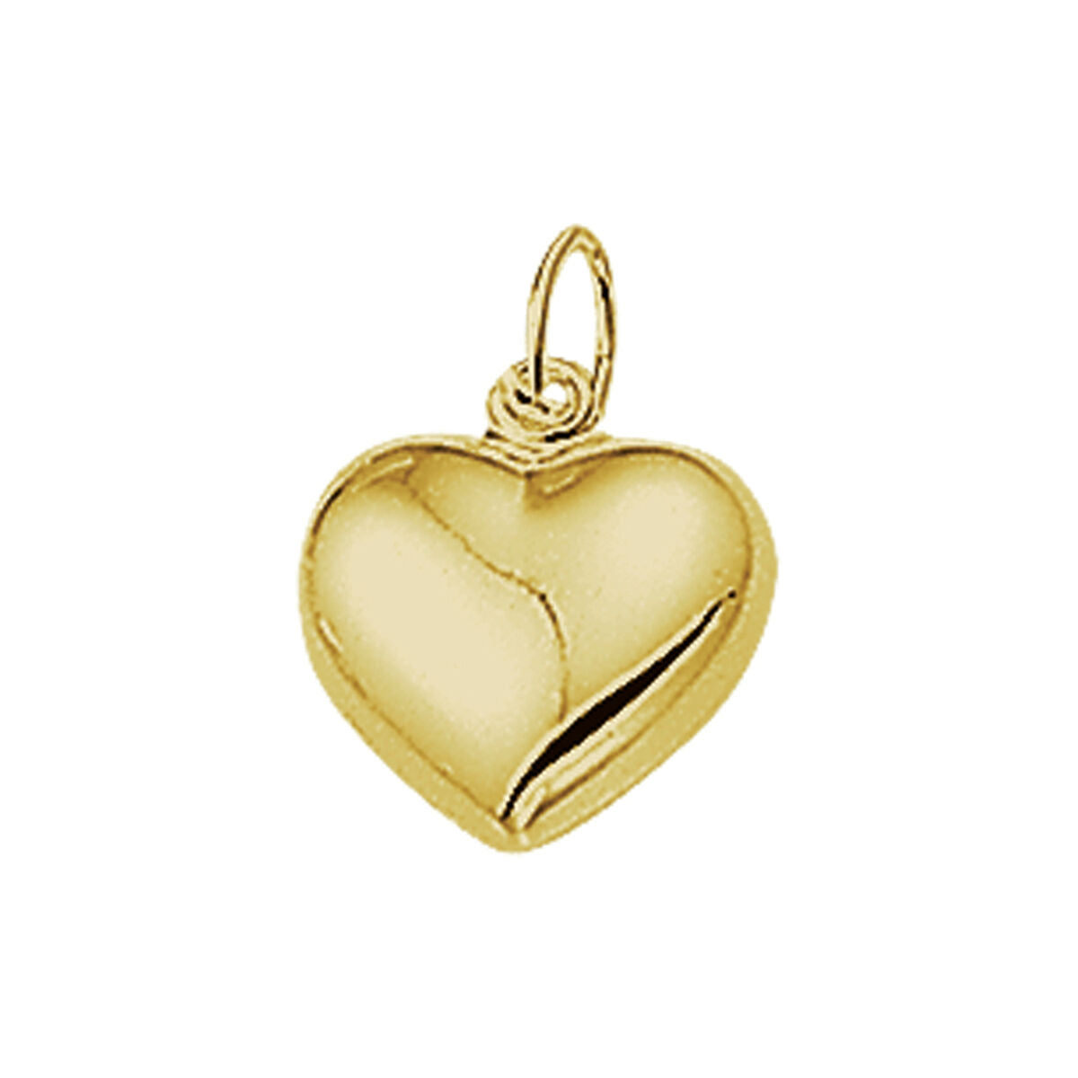 Hanger in de vorm van een hart van 14K geelgoud met een glanzende afwerking.