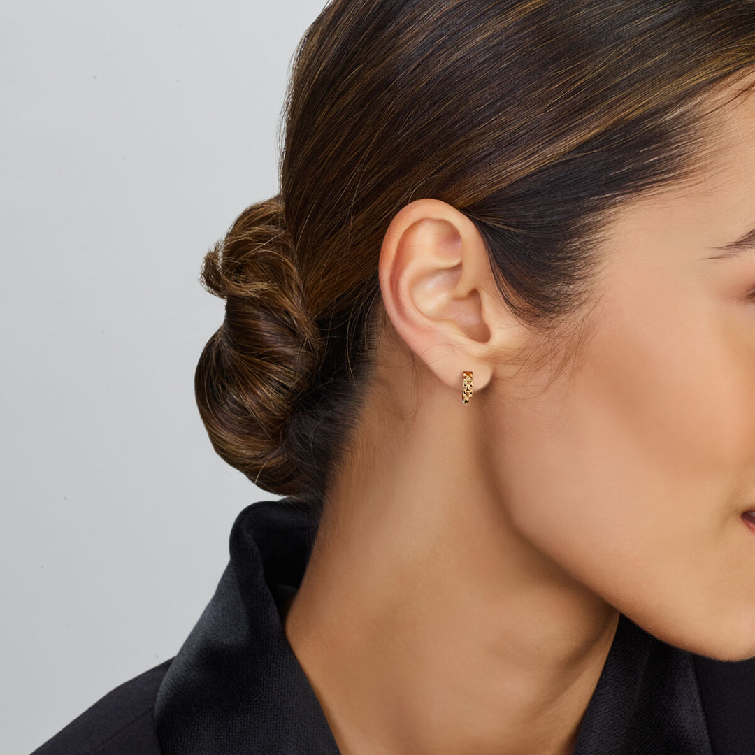 drop earrings link motif 14K yellow gold