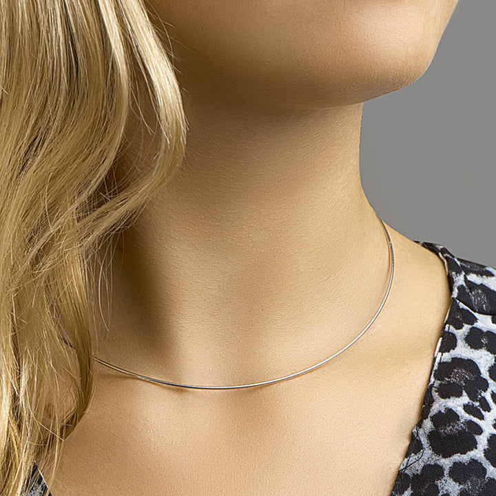 collier omega rond 1,4 mm zilver gerhodineerd