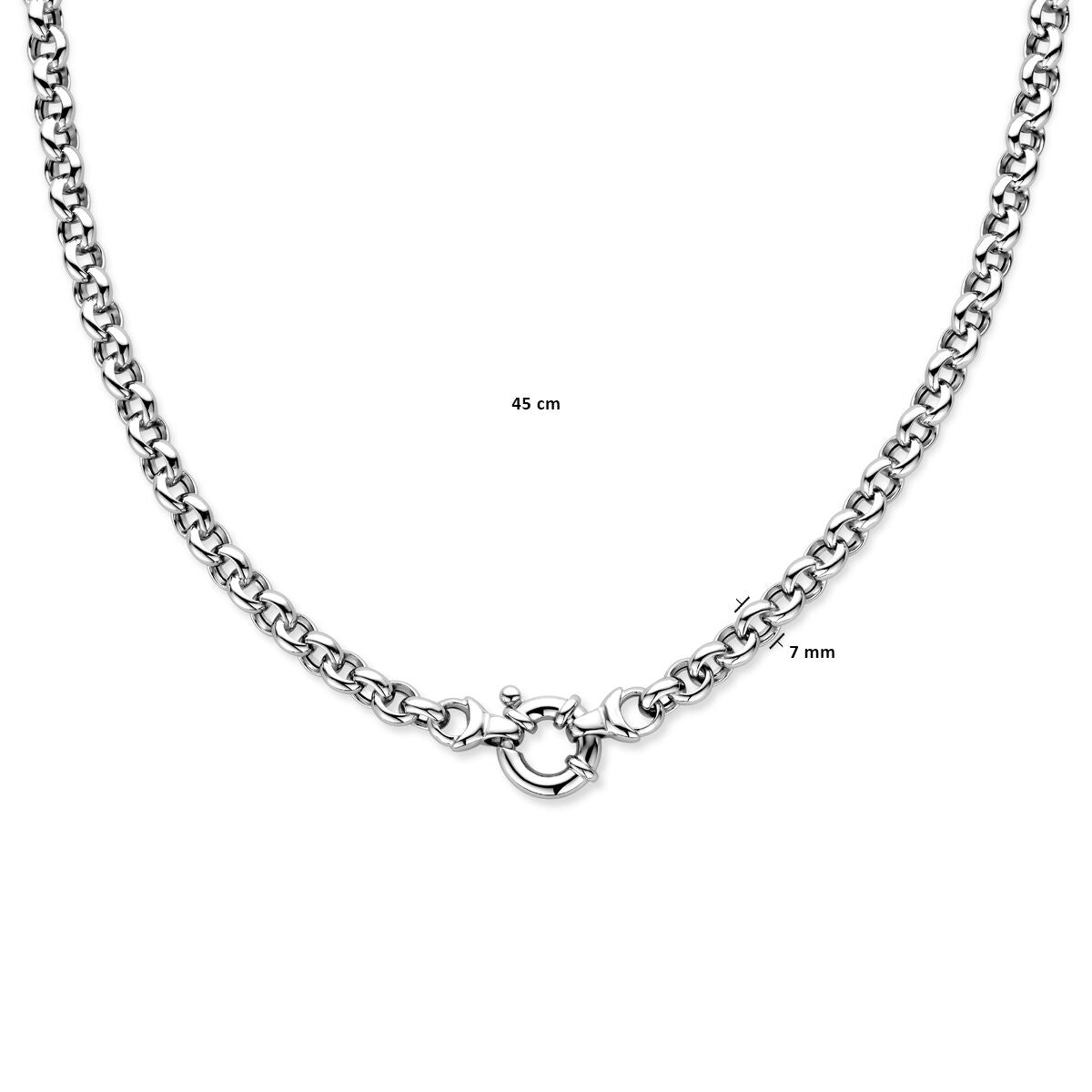 collier jasseron 7 mm met groot springslot zilver gerhodineerd