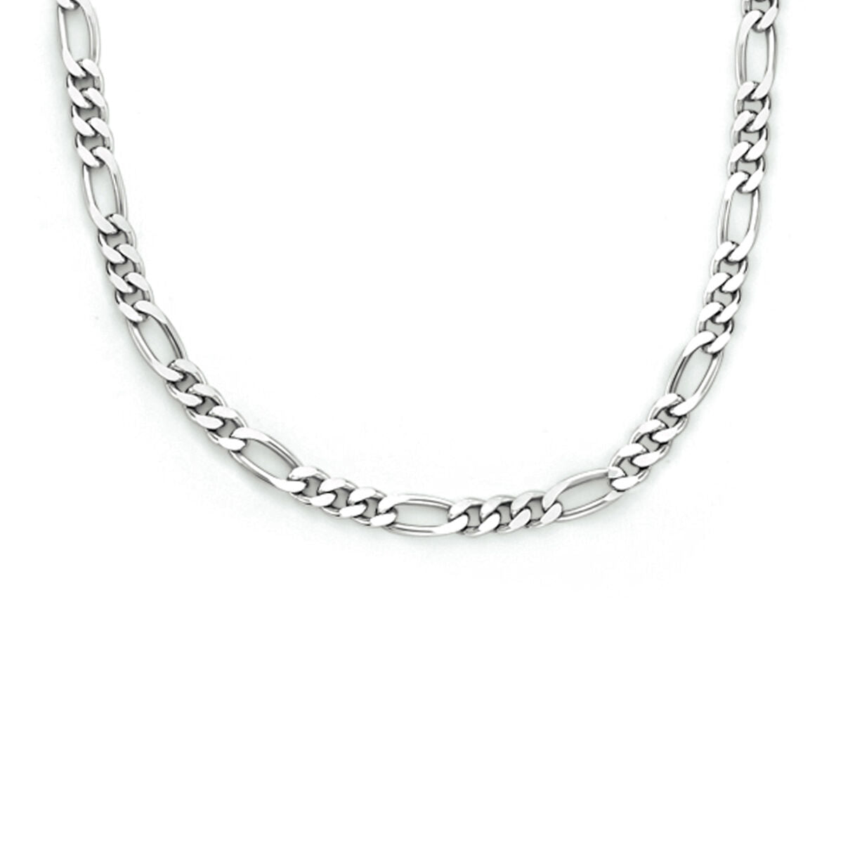 Collier figaro van 2,2 mm in gerhodineerd zilver met een schakelpatter.