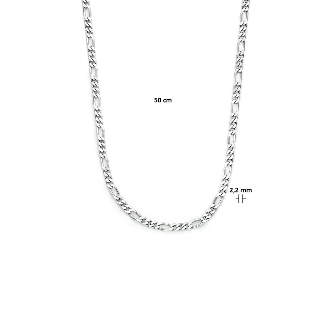 collier figaro 2,2 mm zilver gerhodineerd