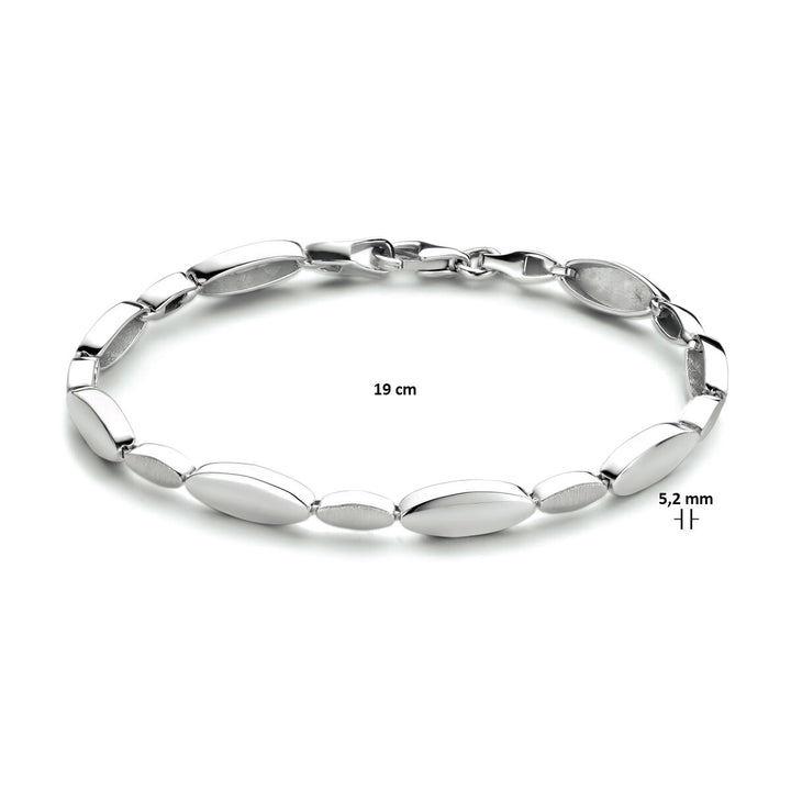 armband 5,2 mm 19 cm poli/mat zilver gerhodineerd