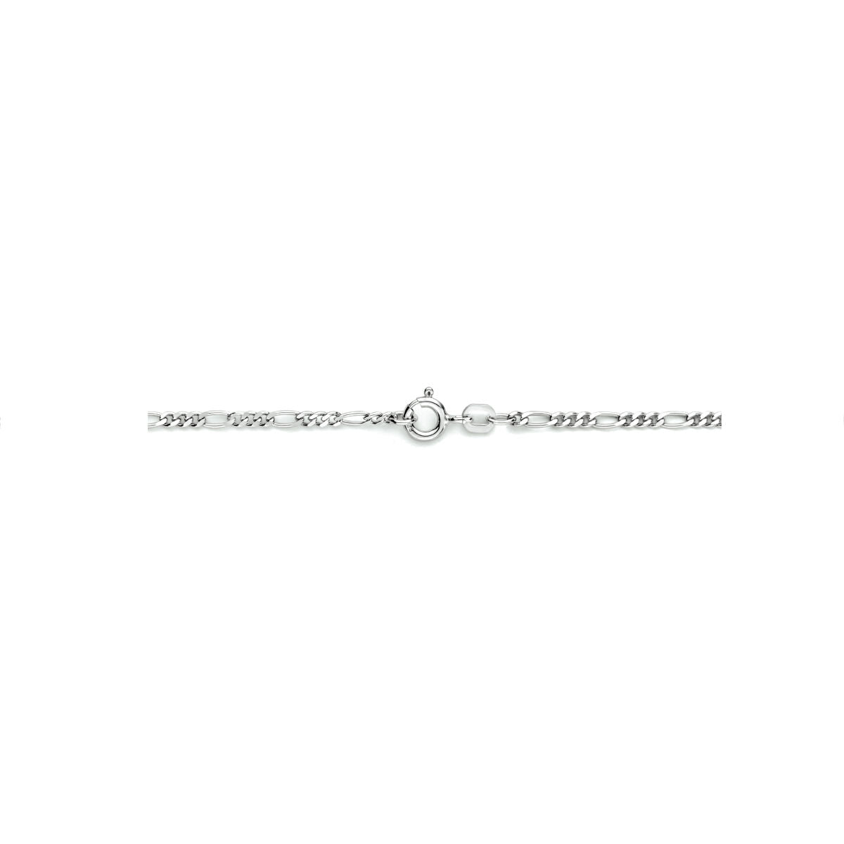 De Van der Kooij Collectie collier figaro 2,2 mm zilver gerhodineerd is afgebeeld tegen een effen witte achtergrond.