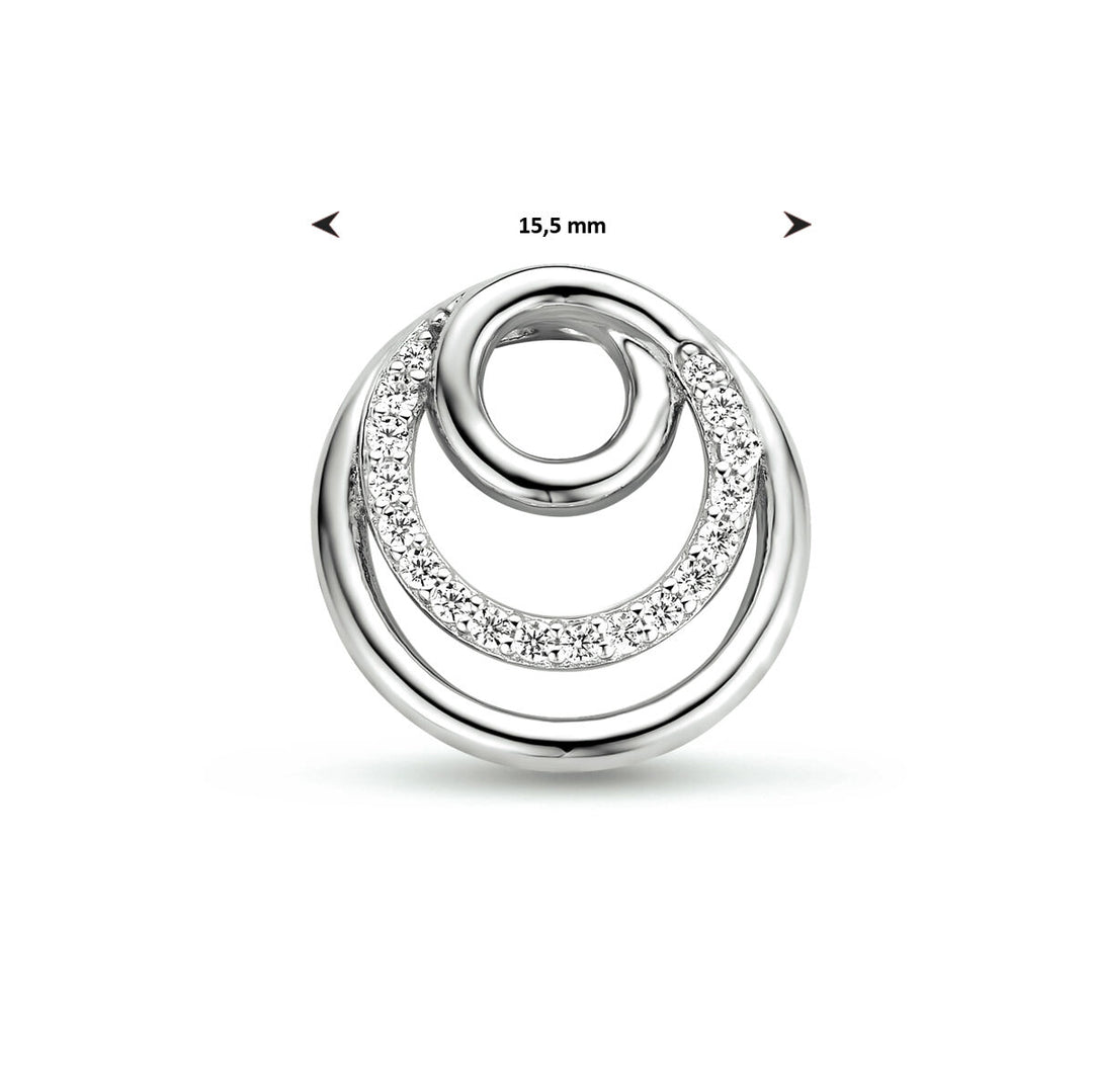 Anhänger runder Zirkonia Silber rhodiniert