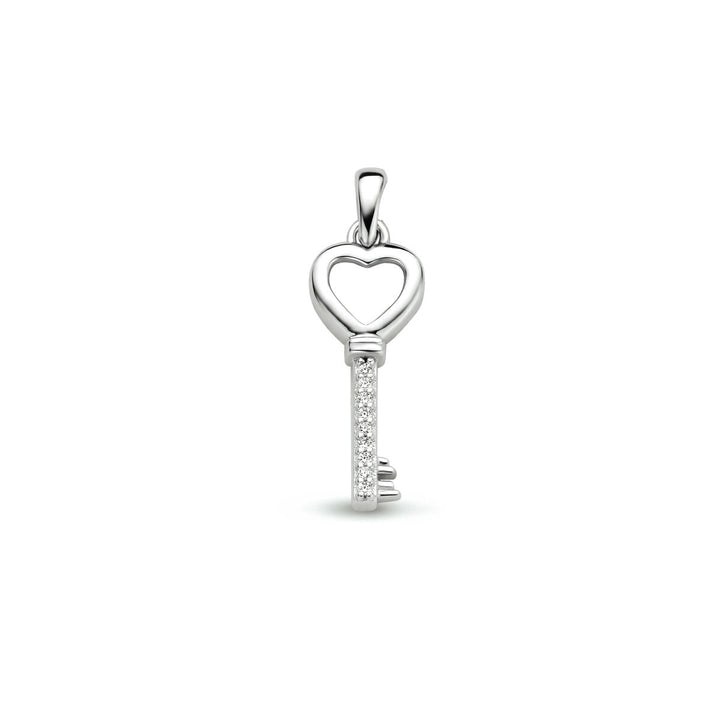 Anhänger Schlüssel Zirkonia Silber rhodiniert