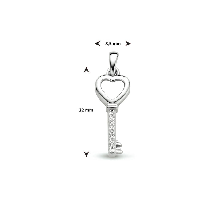 Anhänger Schlüssel Zirkonia Silber rhodiniert