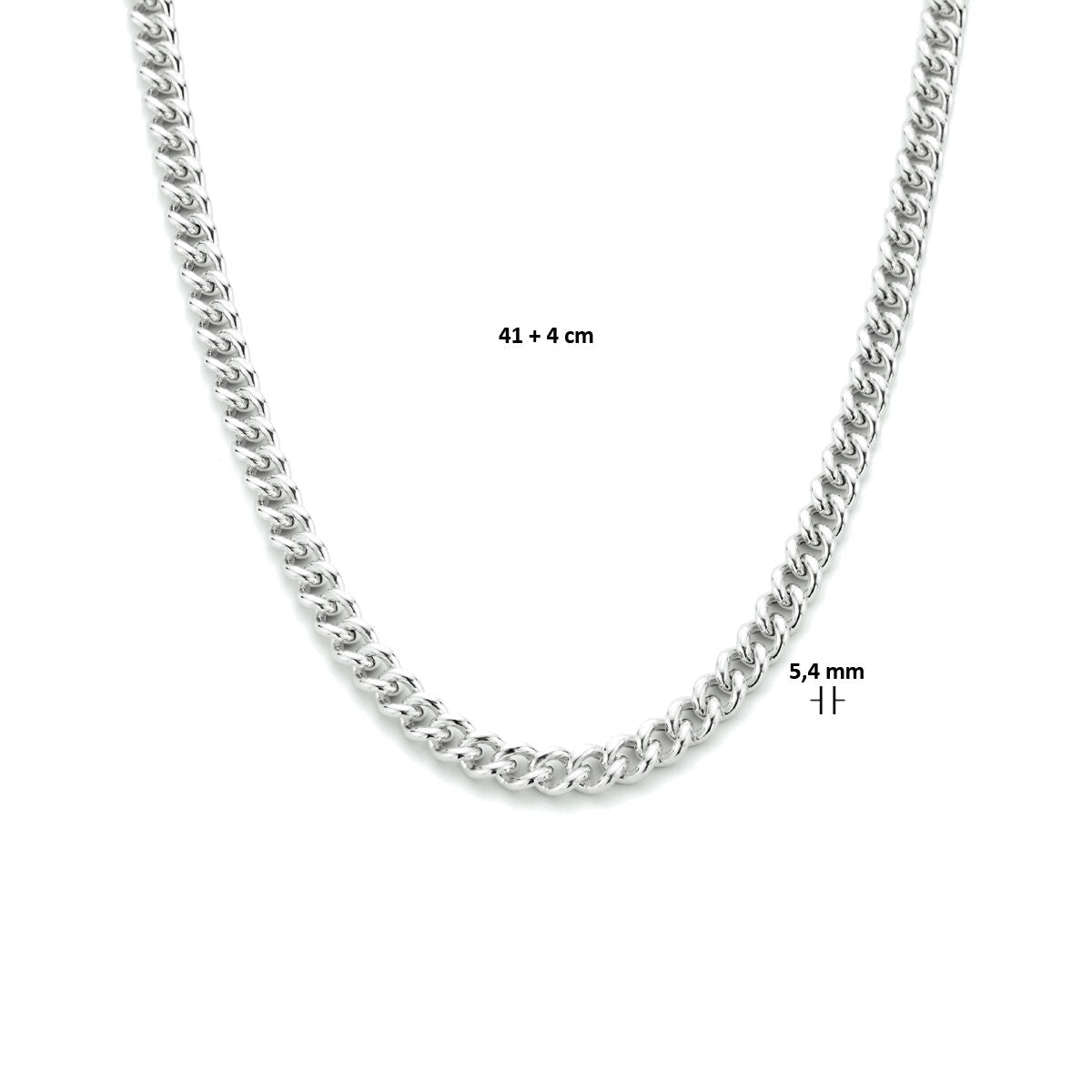 gourmette 5.4 mm silver rhodium plated