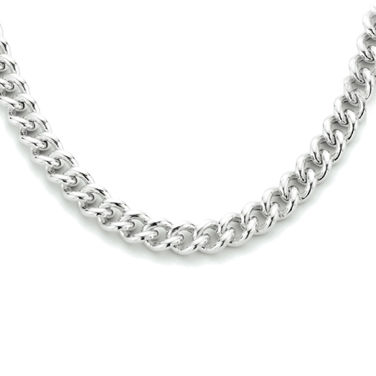 gourmette 5.4 mm silver rhodium plated