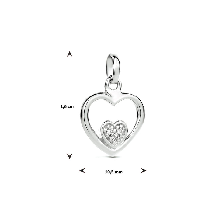 Anhänger Herz Zirkonia Silber rhodiniert