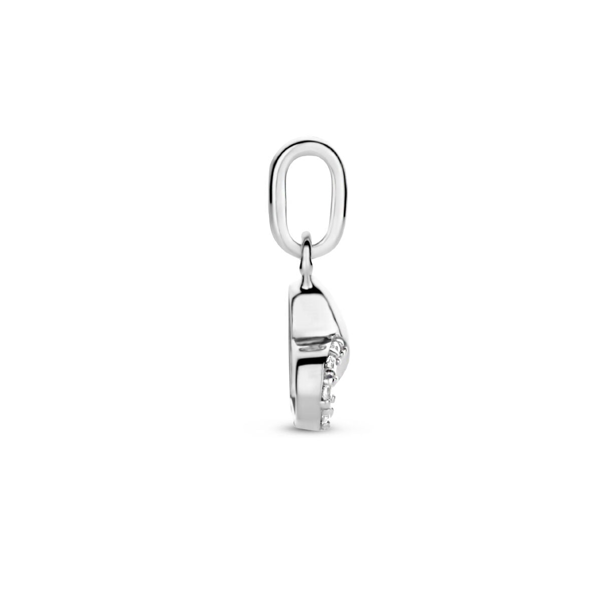 pendant heart zirconia silver rhodium plated