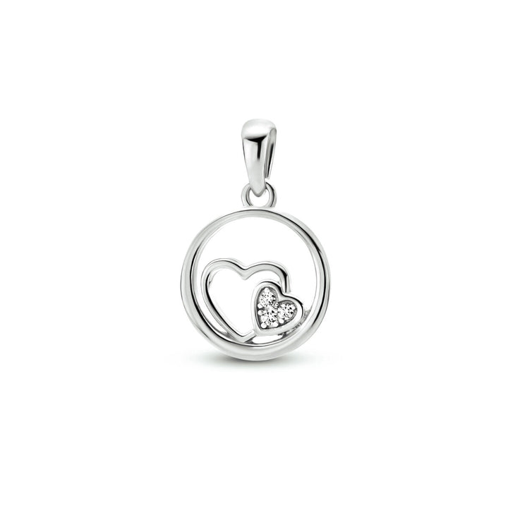 hanger hartjes zirkonia zilver gerhodineerd