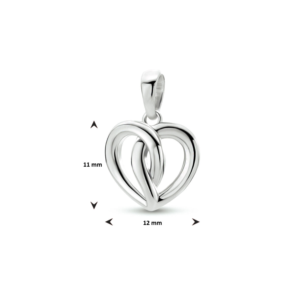 hanger hart zilver gerhodineerd