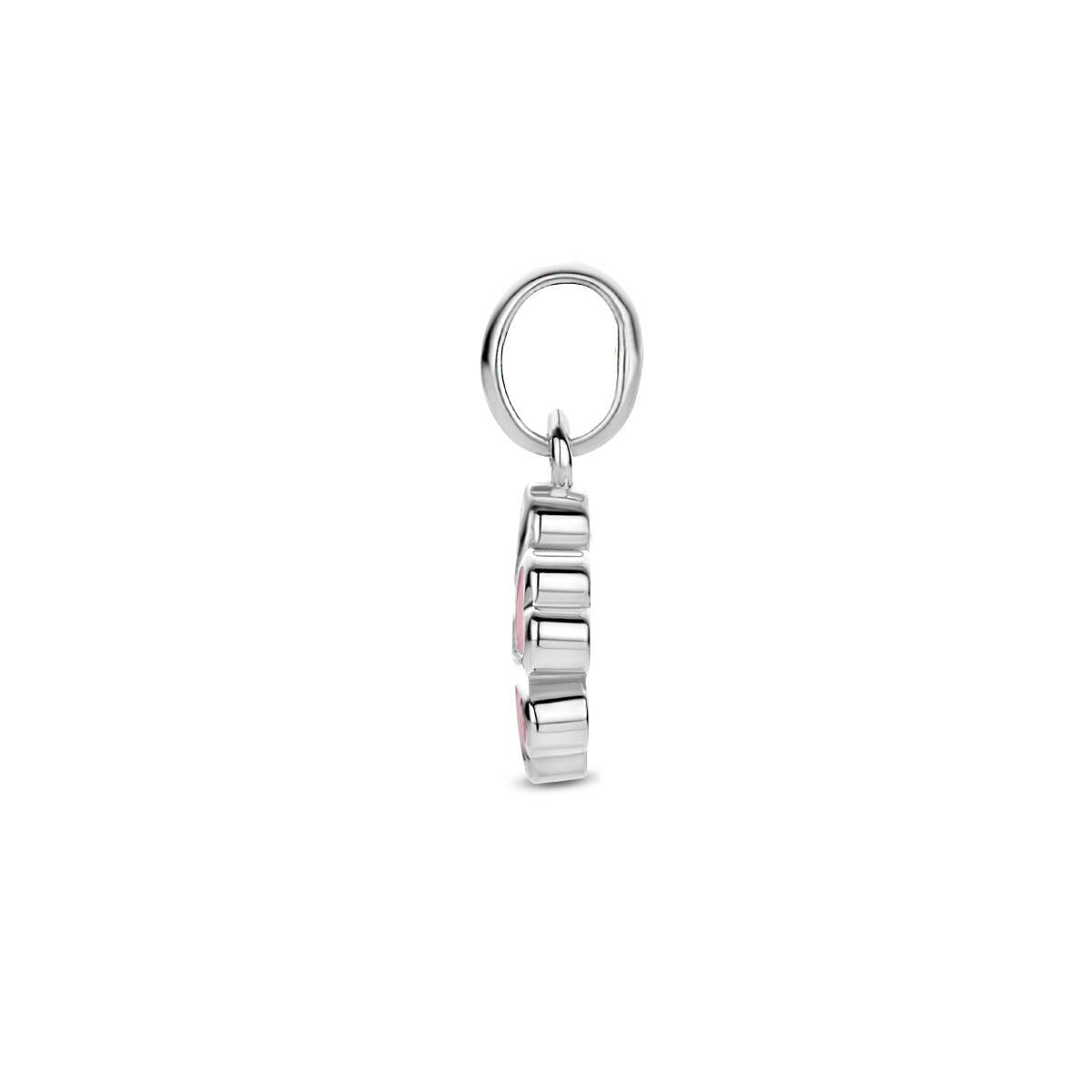 pendant flower zirconia silver rhodium plated