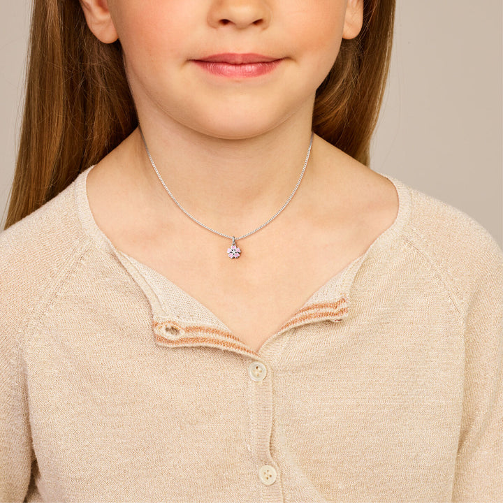 hanger bloem zirkonia zilver gerhodineerd