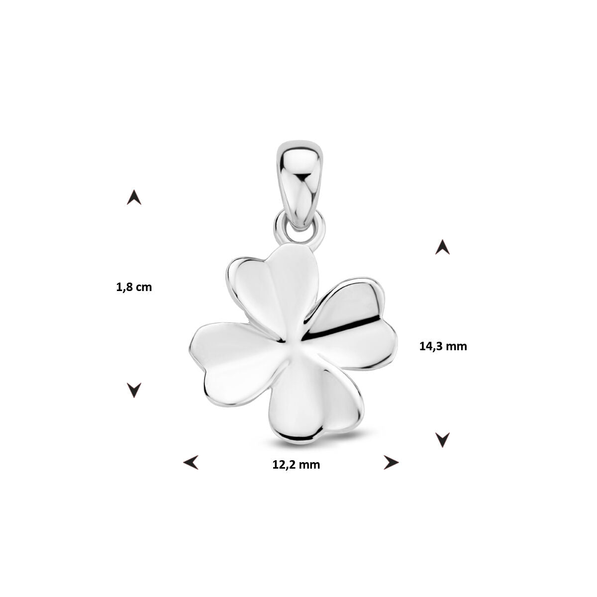 hanger klaver zilver gerhodineerd