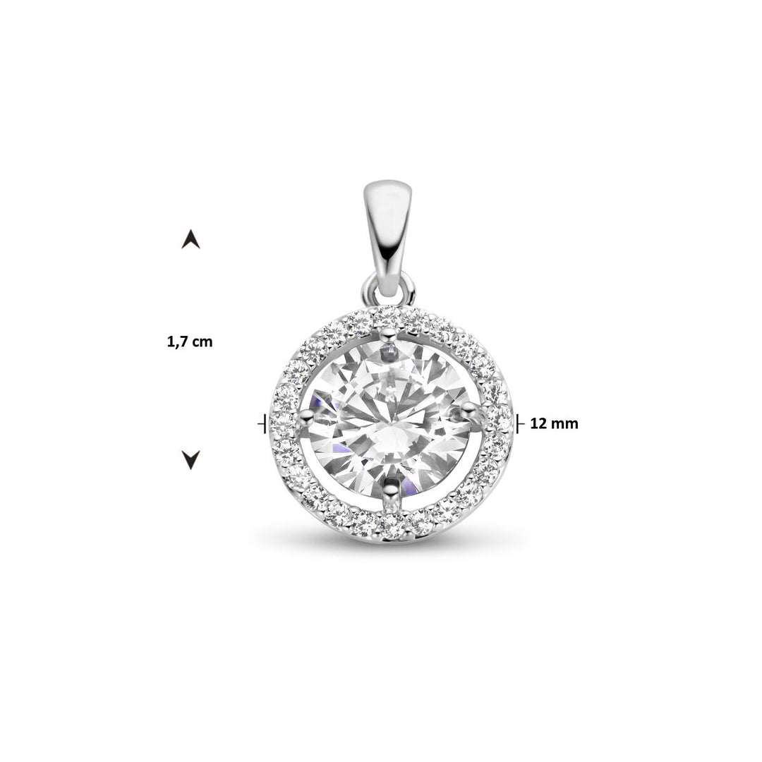 Anhänger Zirkonia Halo Silber rhodiniert