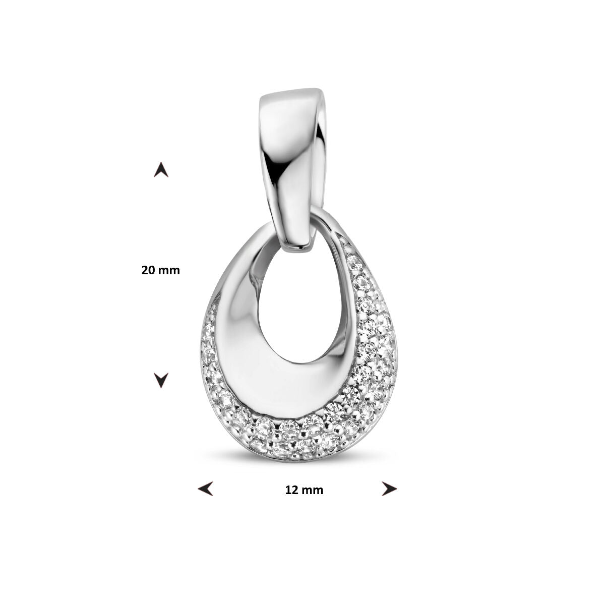 hanger zirkonia zilver gerhodineerd