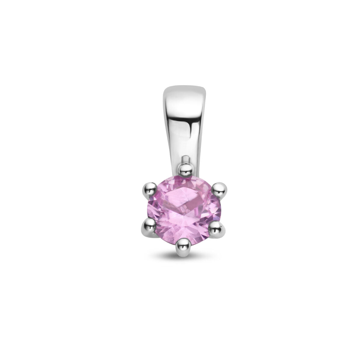 pendant with synth. birthstone silver rhodium plated