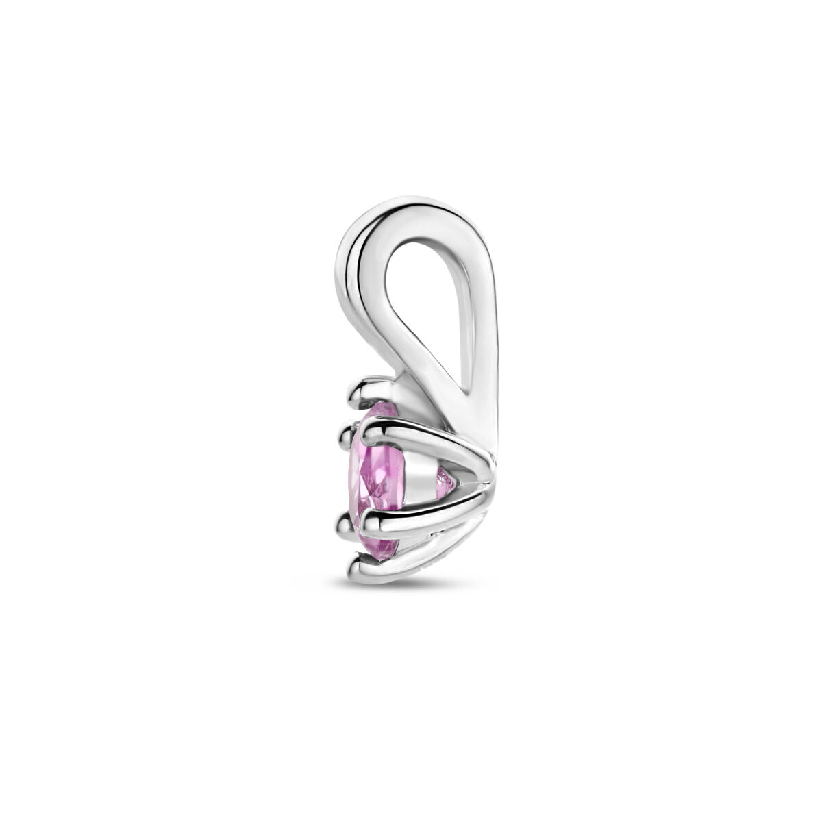 pendant with synth. birthstone silver rhodium plated