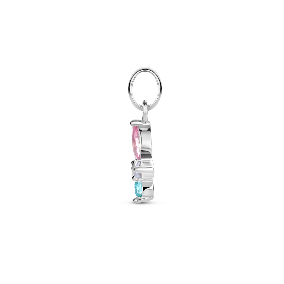pendant butterfly multiple colors zirconia silver rhodium plated