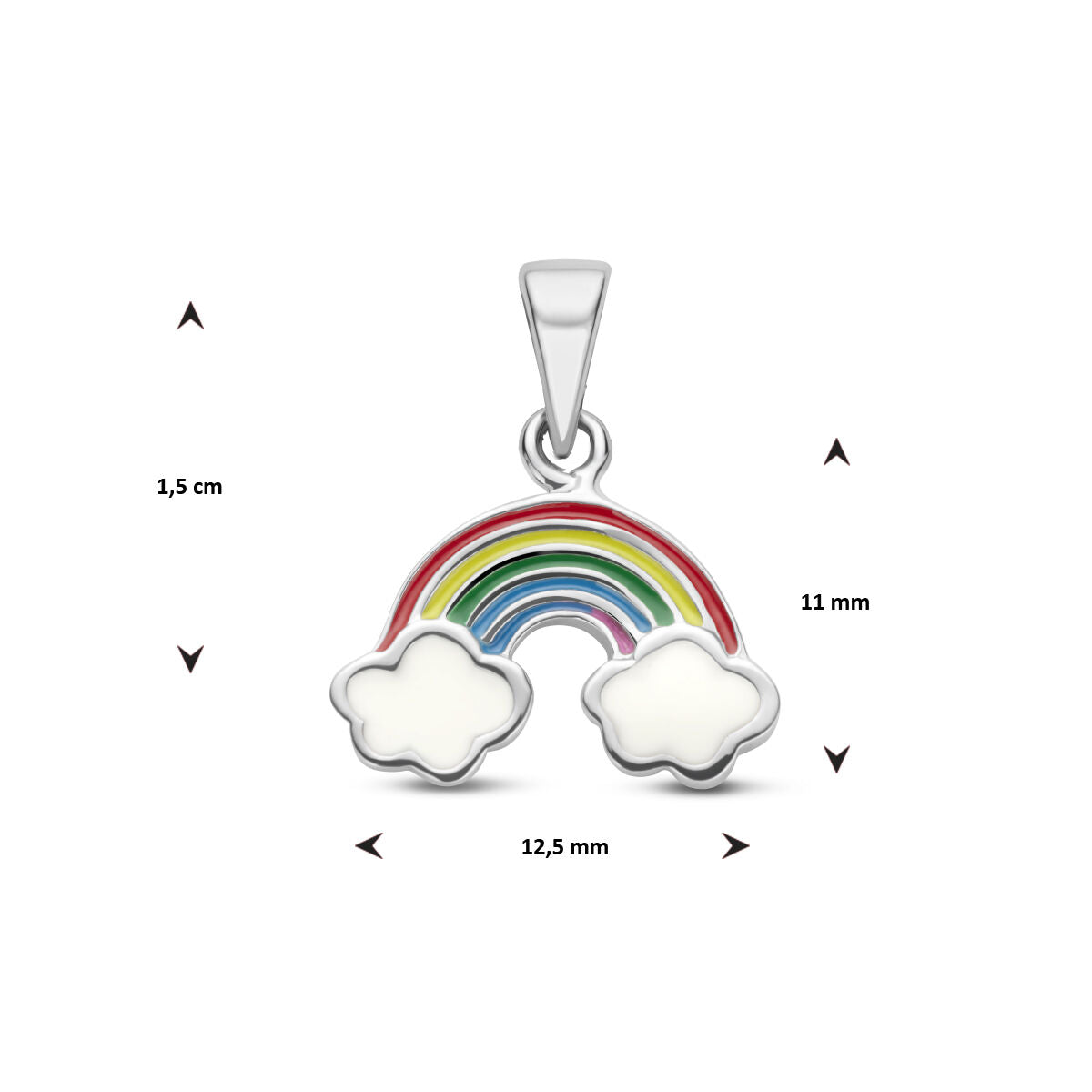 pendant rainbow silver rhodium plated