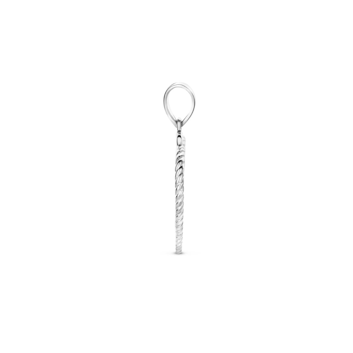 pendant heart and musical note silver rhodium plated