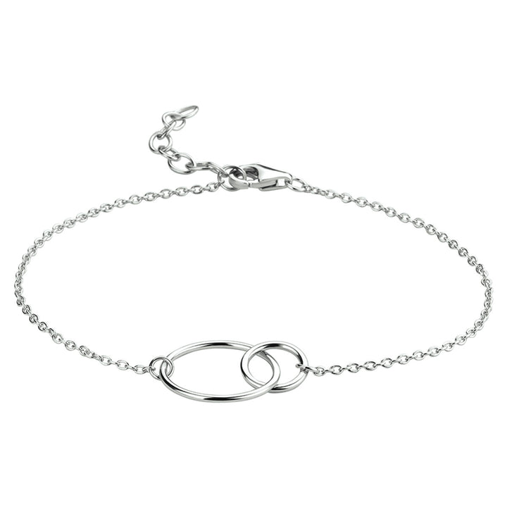 armband rondjes 16 + 2,5 cm zilver gerhodineerd