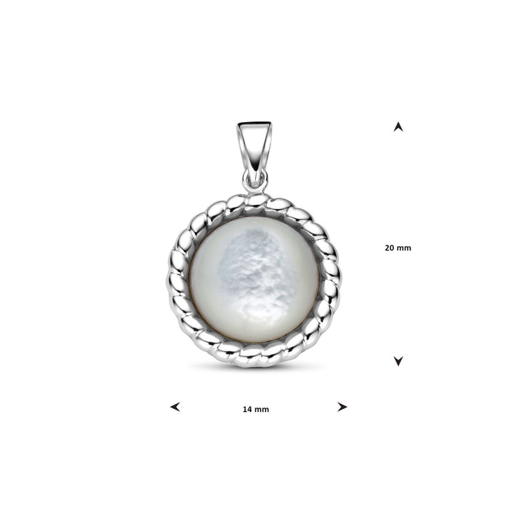 hanger parelmoer zilver gerhodineerd