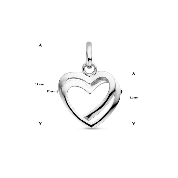 hanger hart zilver gerhodineerd