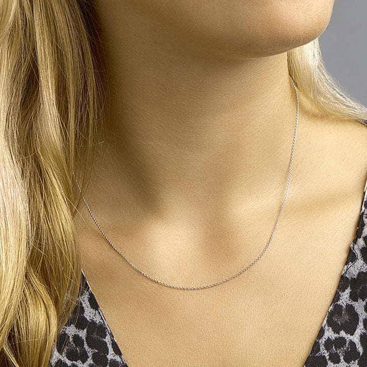 collier anker plat 1,2 mm zilver gerhodineerd