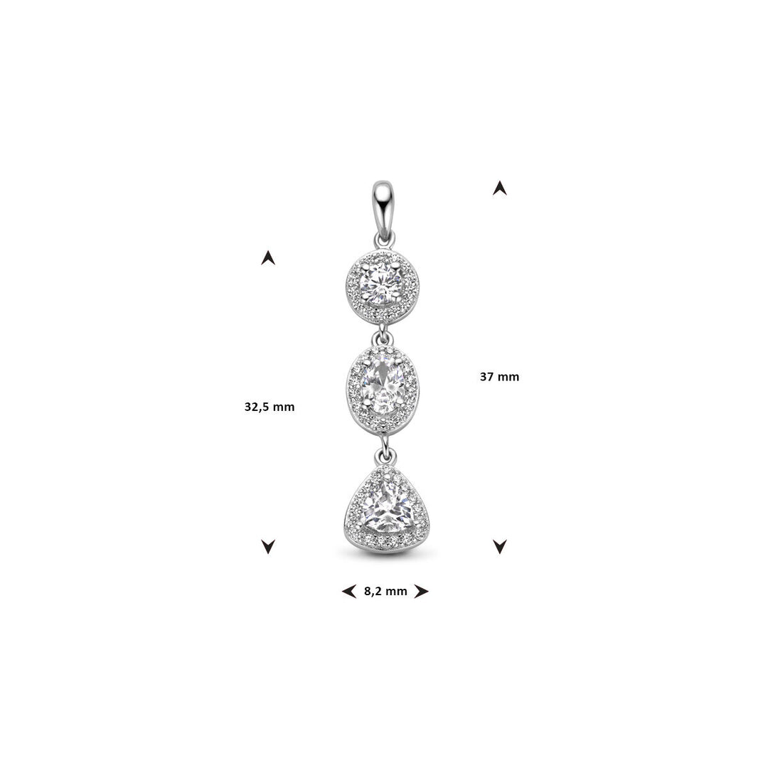 Anhänger Zirkonia Halo Silber rhodiniert