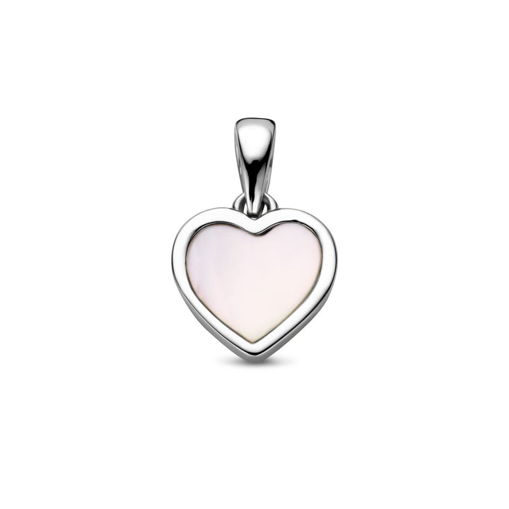 hanger parelmoer hart zilver gerhodineerd