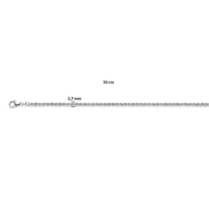 koord massief 2,7 mm zilver gerhodineerd