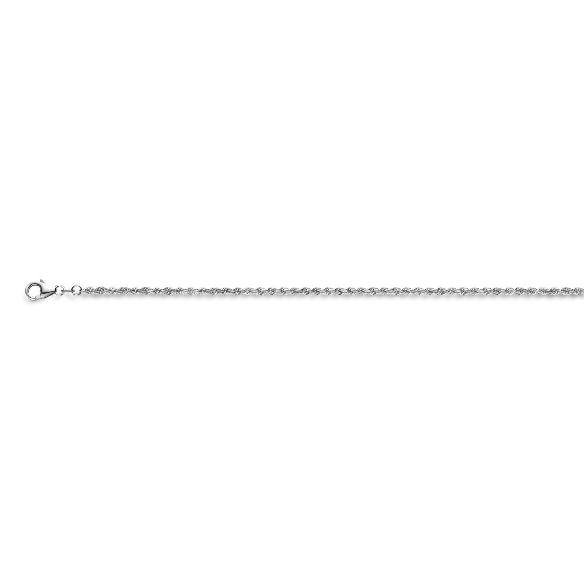 Massieve zilveren ketting van 2,7 mm met gerhodineerde afwerking en karabijnsluiting.