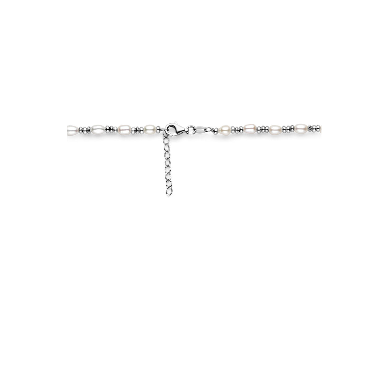 necklace pearls silver rhodium plated