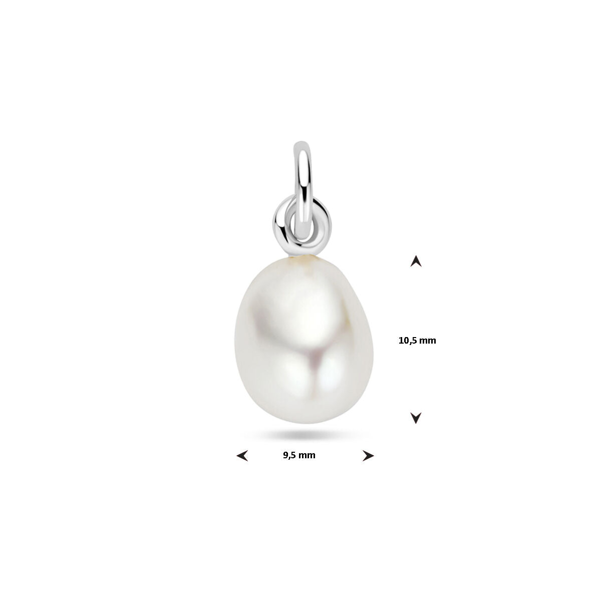 hanger parel zilver gerhodineerd