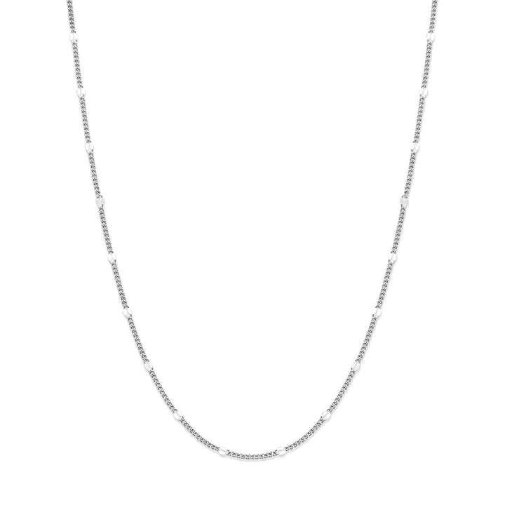 collier gourmette met tussenstuk 3,0 mm 37 + 5 cm zilver gerhodineerd