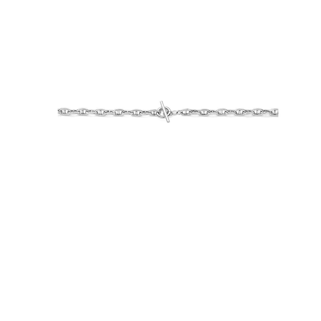 collier marine ronde buis 5,9 mm 42 cm kapittelslot zilver gerhodineerd