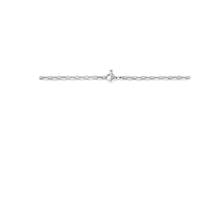 collier marine ronde buis 3,9 mm 42 cm kapittelslot zilver gerhodineerd