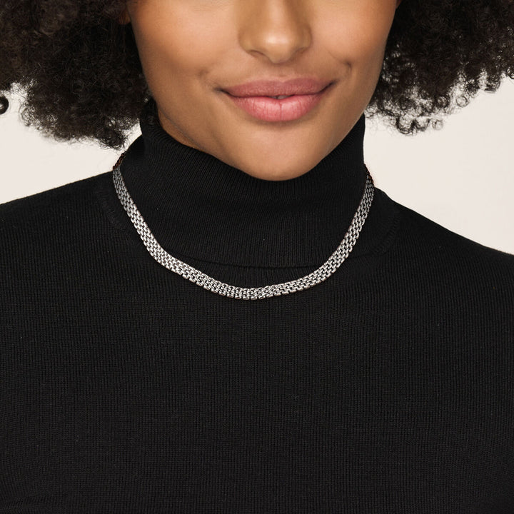 collier panter 8 mm 43 cm zilver gerhodineerd