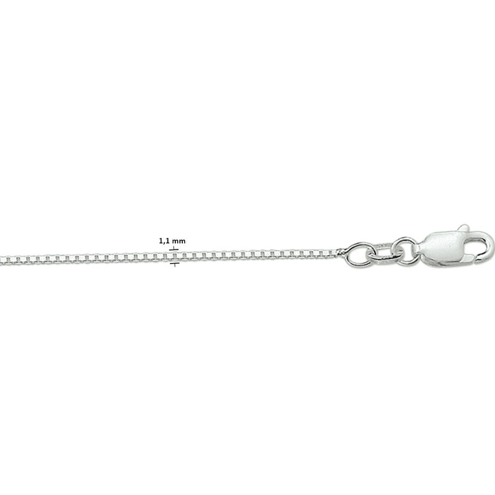 collier venetiaans 1,1 mm zilver gerhodineerd