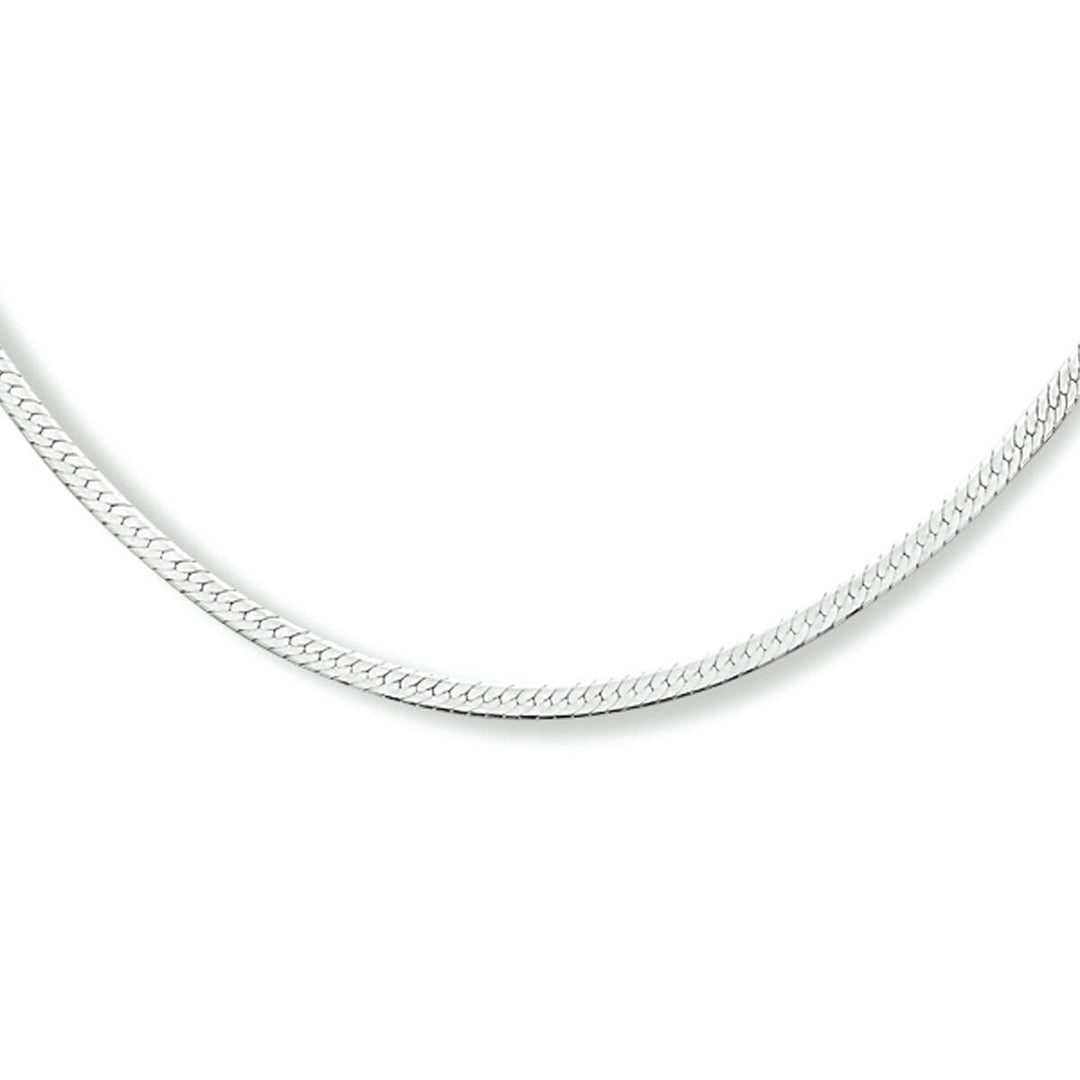 collier slang plat 2,0 mm zilver gerhodineerd