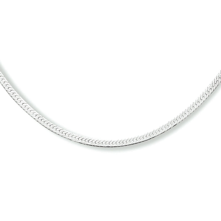 collier slang plat 2,0 mm zilver gerhodineerd
