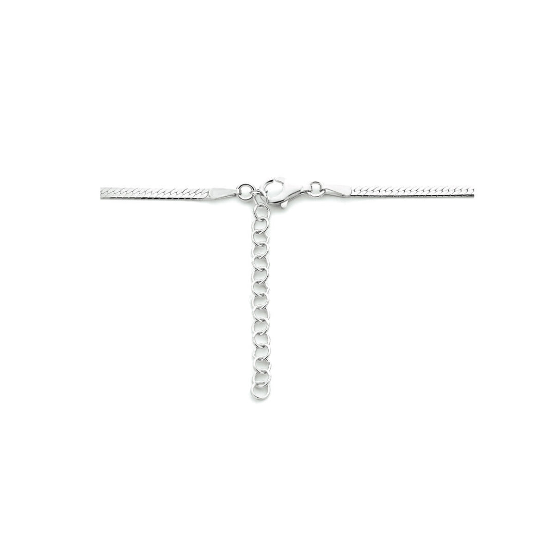 collier slang plat 2,0 mm zilver gerhodineerd