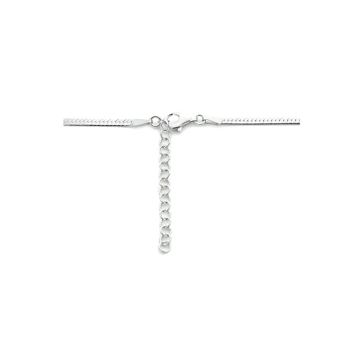 collier slang plat 2,0 mm zilver gerhodineerd