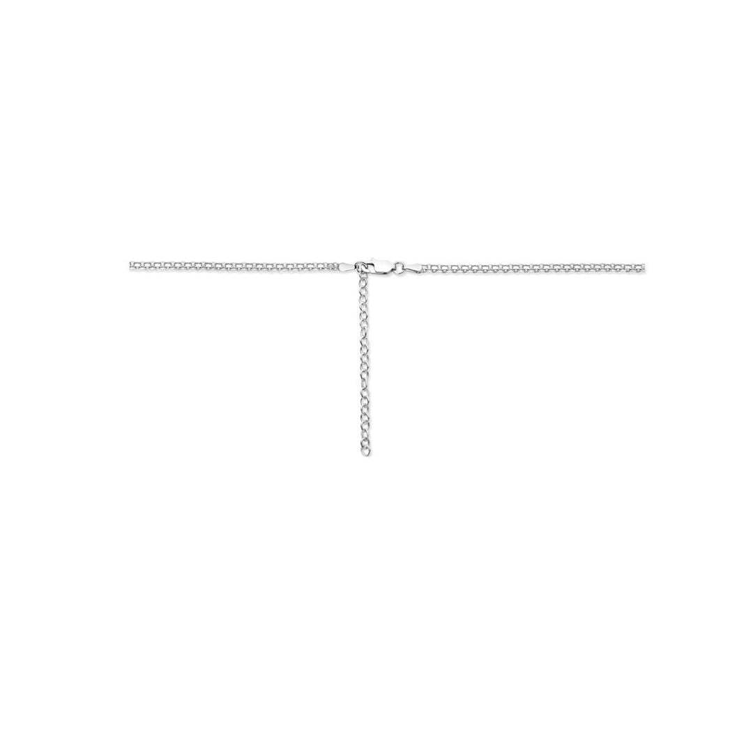 collier bismarck 2,4 mm 37 + 5 cm zilver gerhodineerd